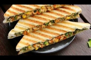 Smoked paneer sandwich| healthy breakfast recipe| intent breakfast recipe| paneer sandwiche recipe|