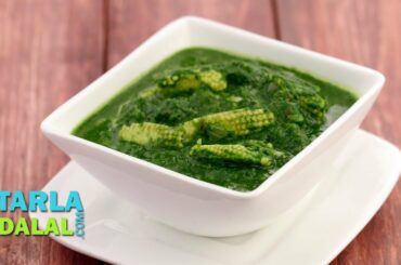 Palak Baby Corn Subzi (Low Calorie) by Tarla Dalal