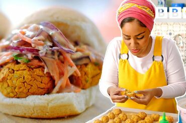 Insane baked bean falafel burgers recipe! | Nadiya's Time to Eat - BBC