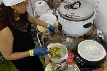 Healthy Salads, Mung Bean Sprout Masala Dosas: by Dr Cheems Superfood Odyssey at VegFest 2019 London