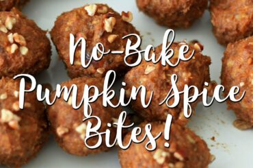 No Bake Pumpkin Spice Energy Bites!-Easy Healthy Vegan Snack Idea Recipe