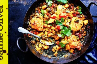 Tray-Baked Chicken with Spiced Indian Potatoes | Jamie Oliver