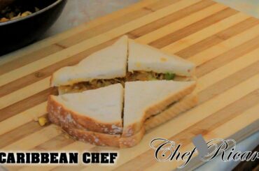 Jamaican Sandwich - Salt Fish & Cabbage Sandwich | Recipes By Chef Ricardo