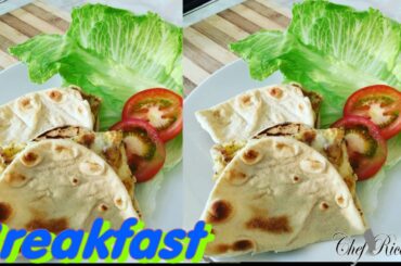 Flat Breads With Eggs And Cheese For Breakfast | Recipes By Chef Ricardo