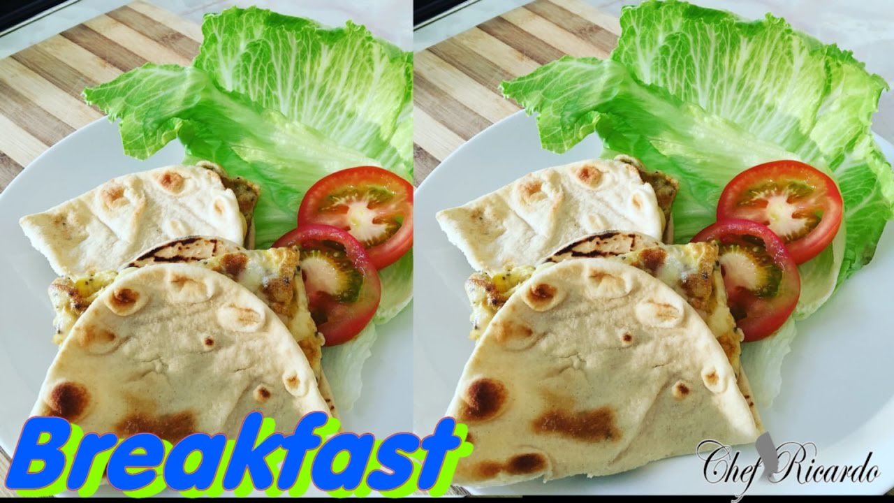 Flat Breads With Eggs And Cheese For Breakfast | Recipes By Chef Ricardo Flat Breads With Eggs And Cheese For Breakfast | Recipes By Chef Ricardo