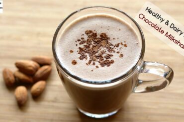 Chocolate Almond Milkshake Recipe - Healthy & Dairy Free - Vegan Milk Shake | Skinny Recipes