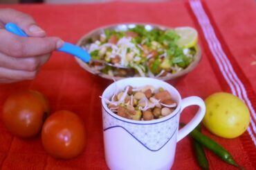 Sprouts Salad for Weight Loss - High Protein Vegetarian Recipes - High Protein Breakfast Recipes