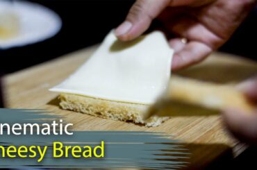 Cinematic snacks cooking | Cheesy bread recipe