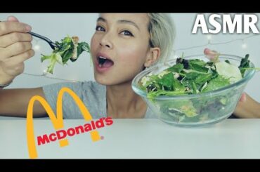 ASMR EATING McDONALD CAESAR BACON SALAD W/ GRILLED CHICKEN (Crunchy Sound) | ELLEsk ASMR