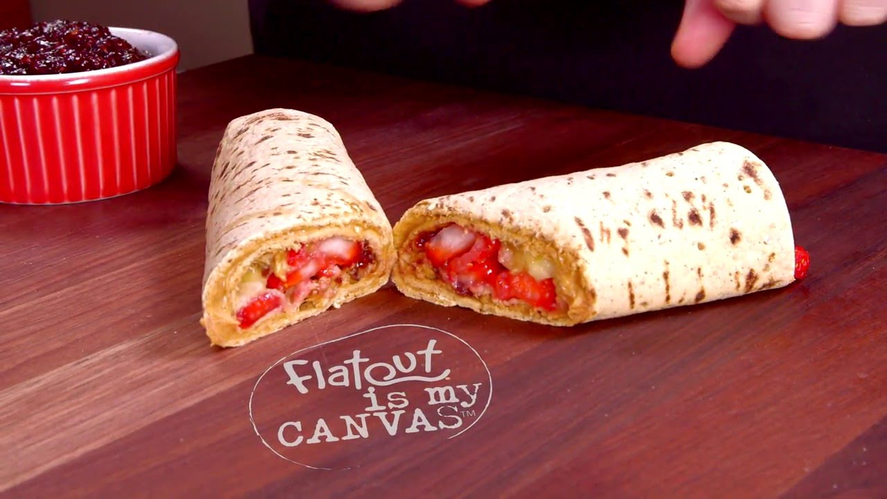 Peanut Butter, Fruit, and Granola Wrap – High Protein Recipes – Flatout Bread Peanut Butter, Fruit, and Granola Wrap - High Protein Recipes - Flatout Bread