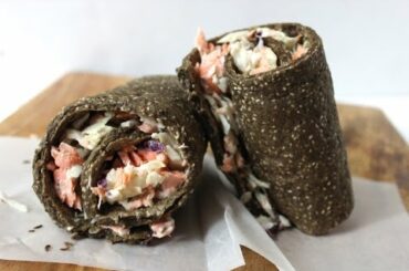 Healthy lunch idea - salmon coleslaw wrap #glutenfree #dairyfree #paleo