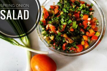 Spring onion salad 🥗  simple and healthy recipe લીલી ડુંગળી નું સલાડ..