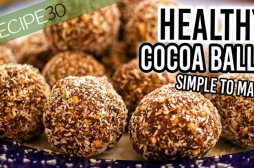 Healthy cocoa balls made with fruit and nuts