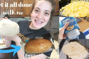 MAJOR FOOD PREP WITH ME | Homemade bread, homemade yogurt | Save money on food
