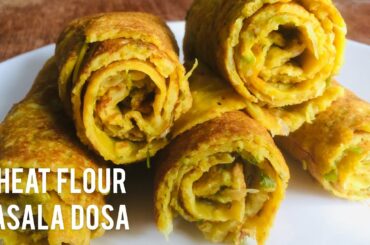 Wheat flour masala dosa / healthy breakfast recipe / wheat flour dosa