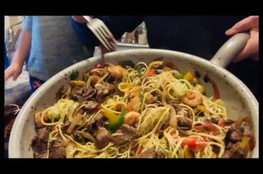 Steak and Shrimp Zucchini Noodles- Healthy Low Carb Meal