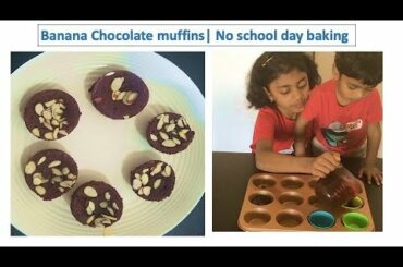 Healthy Chocolate Banana muffins | No school day baking | No flour recipe