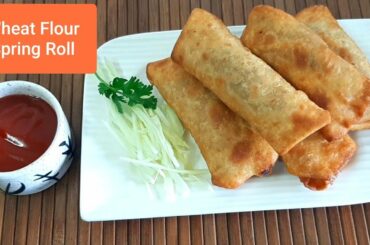 Normal Aate se banaye healthy breakfast recipe|Veg spring roll-with sheets| Wheat flour spring roll.