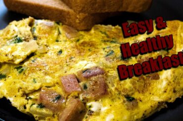 How to make SPAM & Spinach Omelette - Easy and Healthy Breakfast