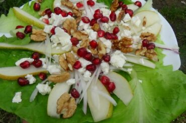 vegetarian "pomegranade and pears salad" vegetarian family
