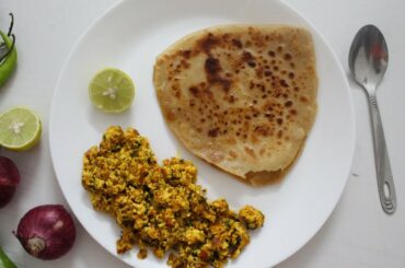 Paneer Bhurji With Paratha | Healthy Breakfast Recipe