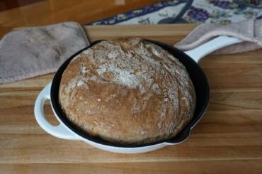 Easy Whole Wheat Bread Baked in a Skillet… “hands-free” technique… no kneading…