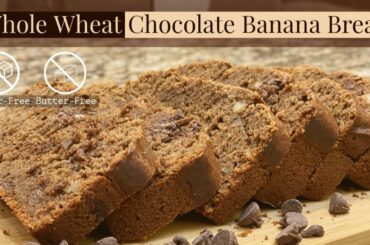 Sugar-free Butter-free whole wheat chocolate banana bread|Healthy recipe|HowSurabhiCooks
