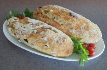 No-Knead Mediterranean Olive Bread (Easy... No Mixer... No Yeast Proofing)