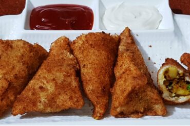 How to Make Bread Samosa | Bread Cone Samosa Recipe in Hindi | Cook with Monika