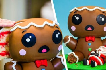 GIANT Gingerbread Man & More Holiday Cake Ideas | How To Cake It Step By Step