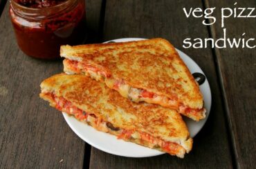 pizza sandwich recipe | grilled veg pizza sandwich | pizza sandwiches
