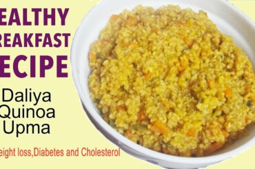 Daliya Quinoa Upma - Vegan Indian Breakfast | Healthy Breakfast Recipe | Collab with Zinath Hussain