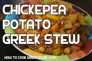 Chickpea & Potato Recipe - Mediterranean Stew Hotpot Casserole Vegan Healthy