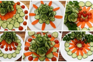 5 Beautiful Super Salad decoration - Cucumber Rose Carving Garnish ideas