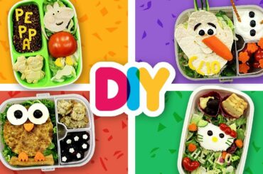 4 HEALTHY Food Art BENTO BOXES | PEPPA PIG, FROZEN, HELLO KITTY | DIY Labs