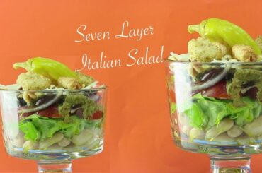 Healthy Seven Layer Italian Salad Video Recipe by Bhavna