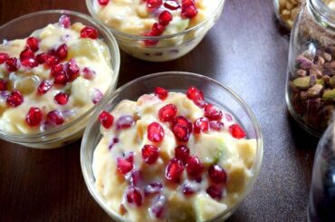 Fruit custard recipe | Mixed fruit salad recipe |  how to make fruit custard