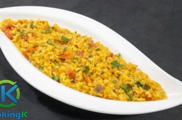 Delicious Masala Oats Recipe - Healthy Breakfast Recipe by KooKingK