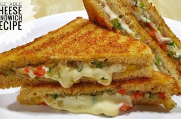 Vegetable Cheese Sandwich/ Evening Snacks Recipe - Mumbai Street food Sandwich Recipe