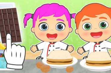 BABIES ALEX AND LILY 🍞😋 How to make a cocoa cream sandwich 🍴 Cooking recipes for kids