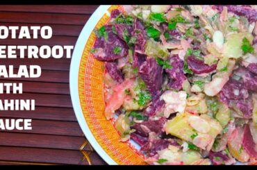 Potato Beetroot Tahini Sauce - Tahini sauce - Potato Salad - Beets Salad - Vegan Recipes