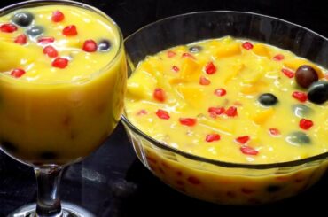 🍭Easy Fruit Custard Recipe |Mixed fruit salad| Healthy Dessert |Ep-71