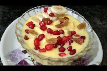 Fruit custard recipe ! Healthy dessert recipe ! Haw to make custard
