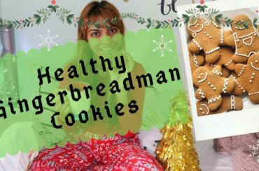 Healthy Gingerbread-man Cookies with Icing (No white flour, no sugar)
