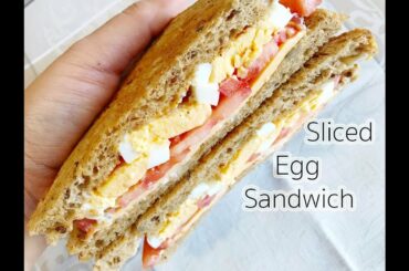 Sliced Egg Sandwich with Tomato : Breakfast Recipes