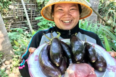 Yummy Cooking Pork with Eggplant | Grilled Eggplant | healthy eggplant recipe