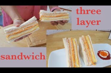 sandwich, 3 layer sandwich,easy, healthy and tasty sandwich