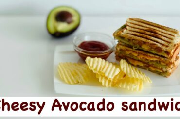Cheesy Avocado sandwich | super easy 10 minute breakfast recipe