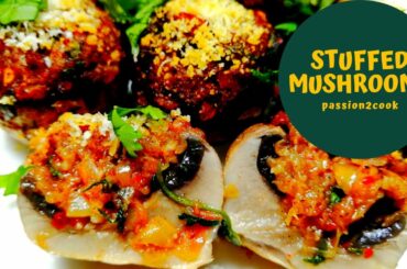 Stuffed Mushrooms in Air fryer | Cheese stuffed mushrooms | Veg recipe | Appetizer recipe | Healthy