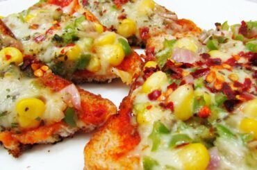 Bread Pizza Recipe | Quick Pan Pizza Recipe | Pizza recipe without oven | Kids Snacks Recipe